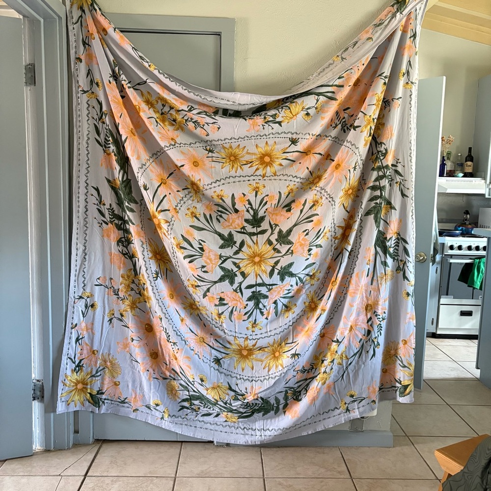 Urban Outfitters Floral Tapestry - Yellow and Green